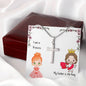 I am a Princess. My Father is the King of Kings. v4, Stainless Steel Cross Necklace, Gift for Confirmation, Gift for Easter, Gift Dad to Daughter