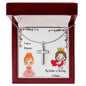 I am a Princess. My Father is the King of Kings. v4, Stainless Steel Cross Necklace, Gift for Confirmation, Gift for Easter, Gift Dad to Daughter