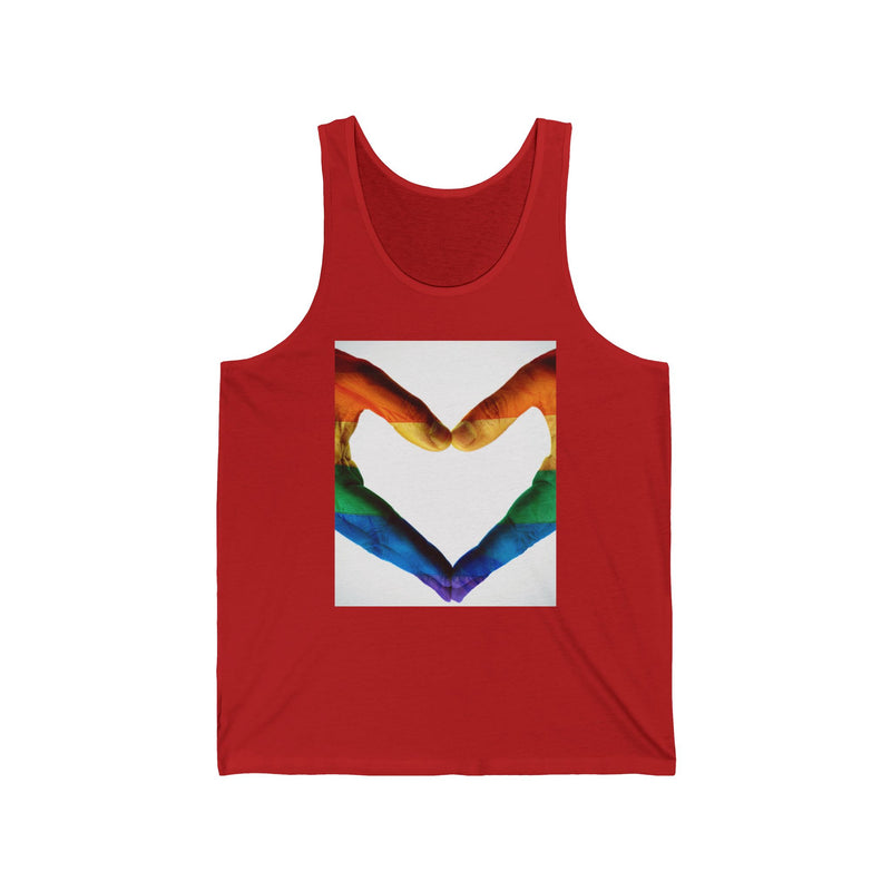 Rainbow Heart Hands Unisex Jersey Tank