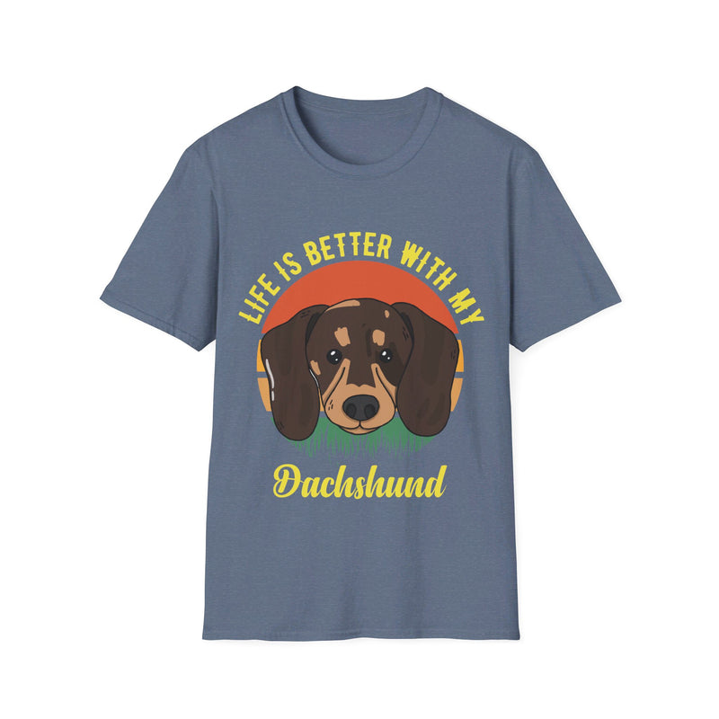 Life is Better with My Dachshund. Unisex comfy short sleeve t-shirt.
