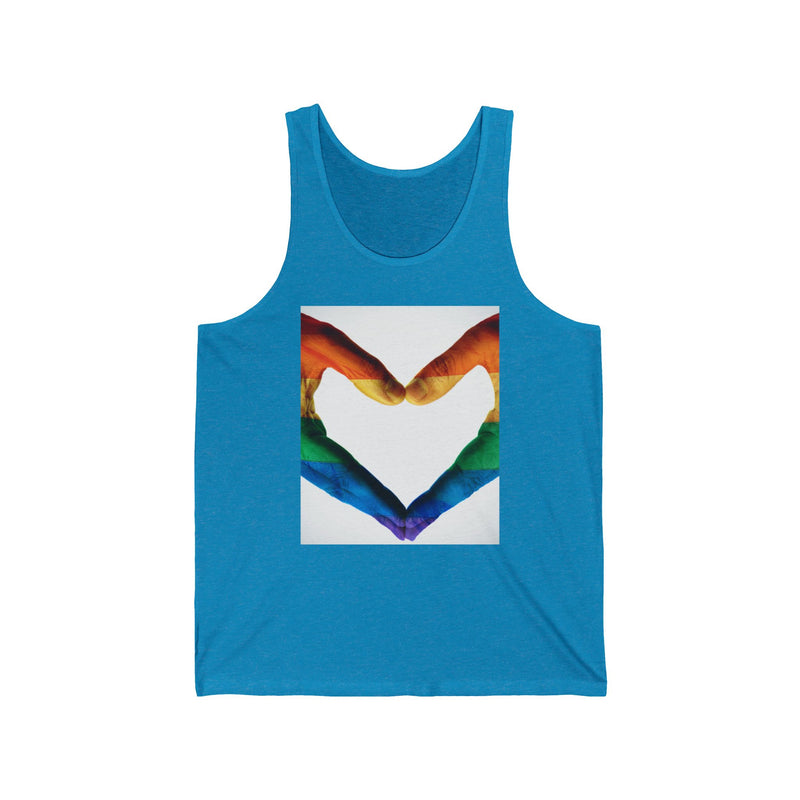 Rainbow Heart Hands Unisex Jersey Tank