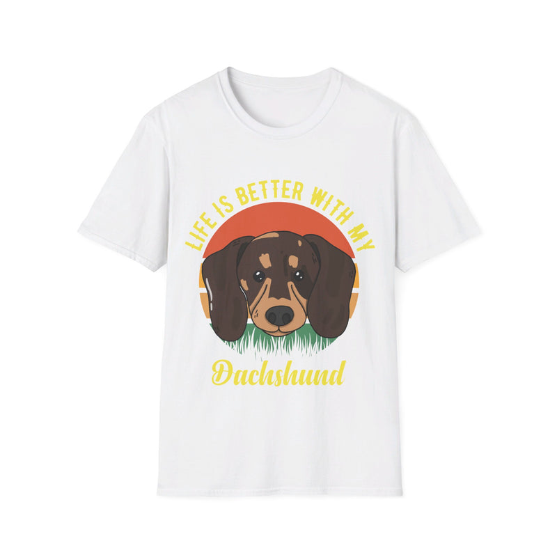 Life is Better with My Dachshund. Unisex comfy short sleeve t-shirt.