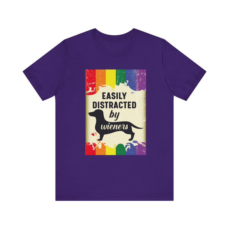 PRIDE Easily Distracted. Unisex comfy casual t-shirt with short sleeves.