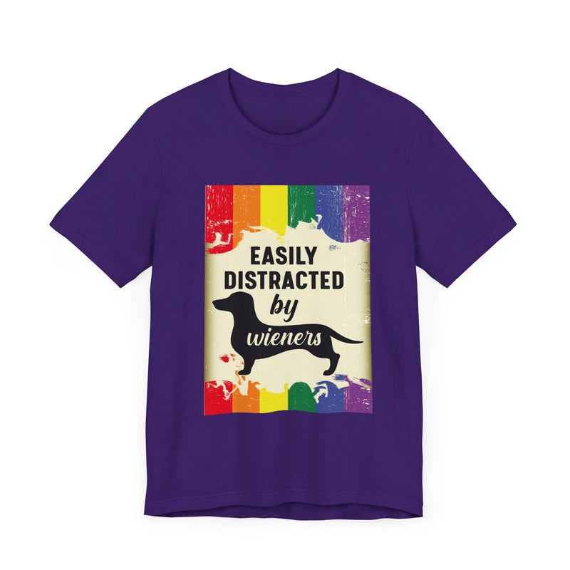 PRIDE Easily Distracted. Unisex comfy casual t-shirt with short sleeves.