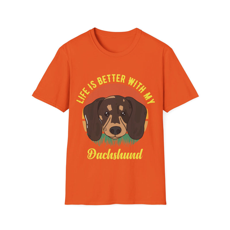 Life is Better with My Dachshund. Unisex comfy short sleeve t-shirt.
