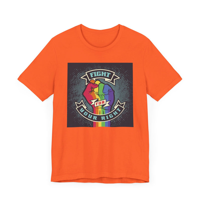 PRIDE Fight for Your Right T-shirt.  Unisex comfy casual t-shirt with short sleeves.