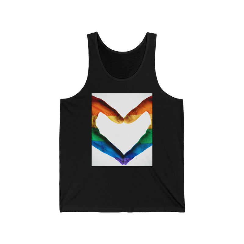 Rainbow Heart Hands Unisex Jersey Tank