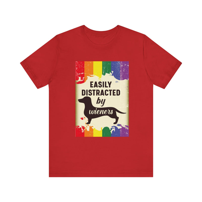 PRIDE Easily Distracted. Unisex comfy casual t-shirt with short sleeves.