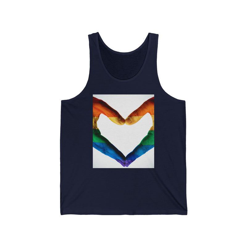 Rainbow Heart Hands Unisex Jersey Tank