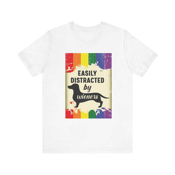 PRIDE Easily Distracted. Unisex comfy casual t-shirt with short sleeves.
