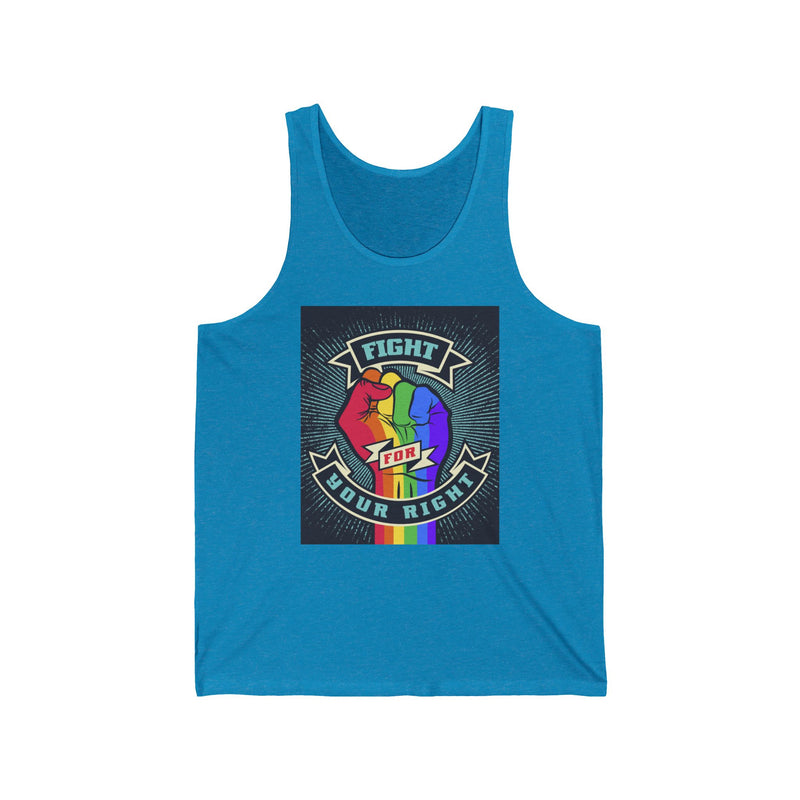 Fight for your Rights Rainbow Fist Unisex Jersey Tank
