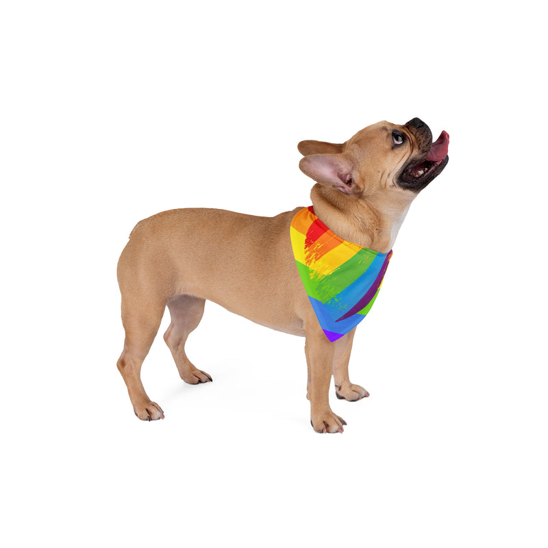 Pride Heart and Rainbow Pet Bandana