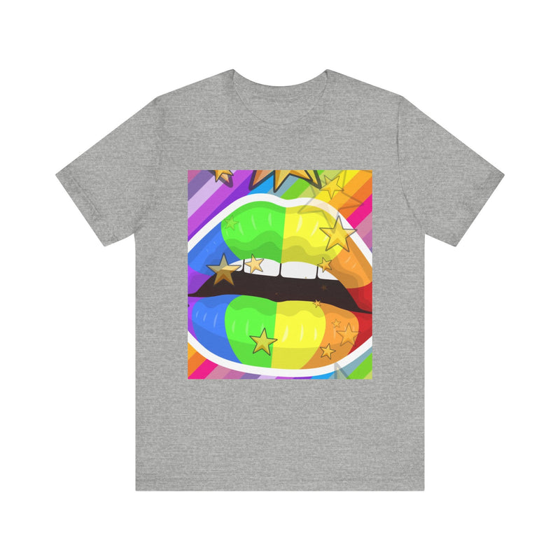 Rainbow Lips.  Unisex comfy casual t-shirt with short sleeves.