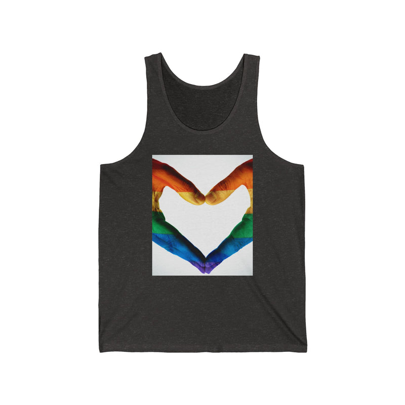 Rainbow Heart Hands Unisex Jersey Tank