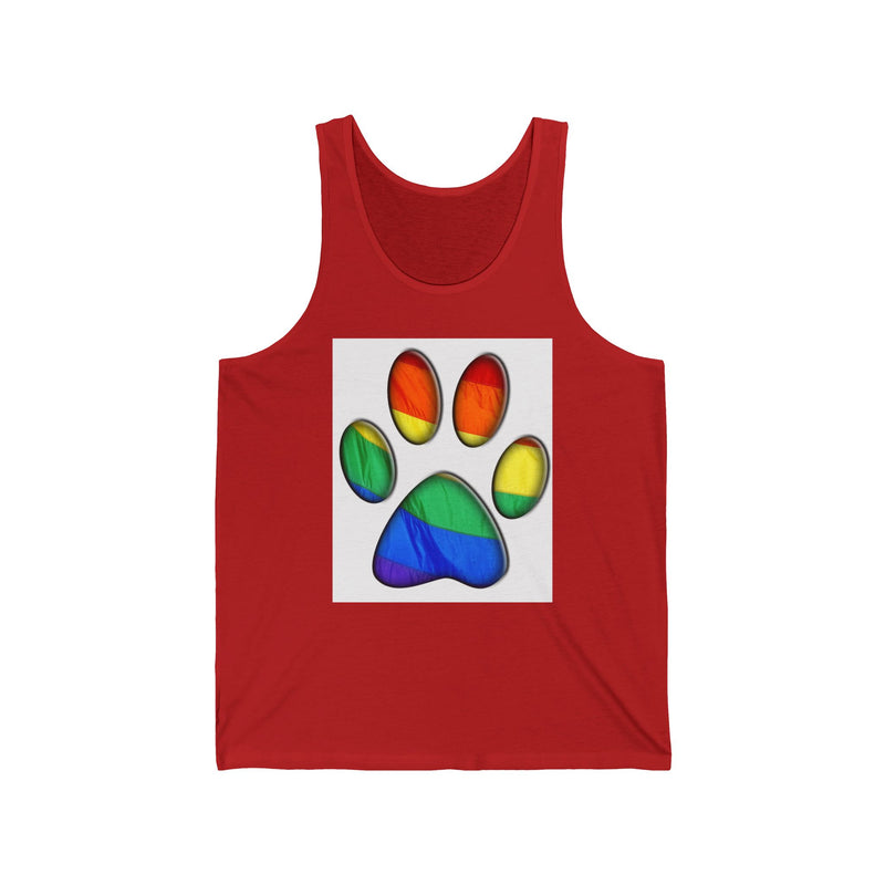 Rainbow Pawprint Unisex Jersey Tank