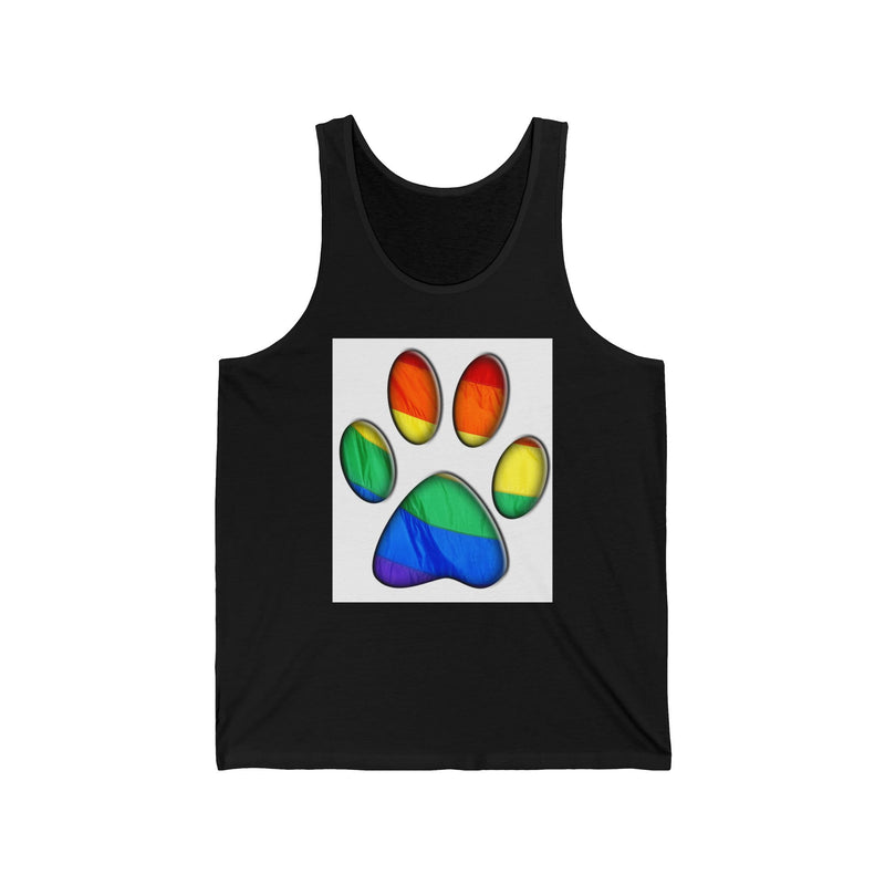 Rainbow Pawprint Unisex Jersey Tank